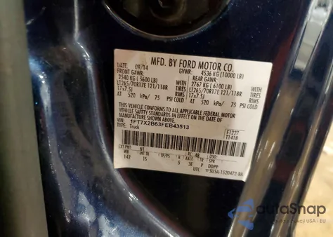 2015 Ford F250 Super Duty z USA, uszkodzony, nr VIN 1FT7X2B63FEB43513